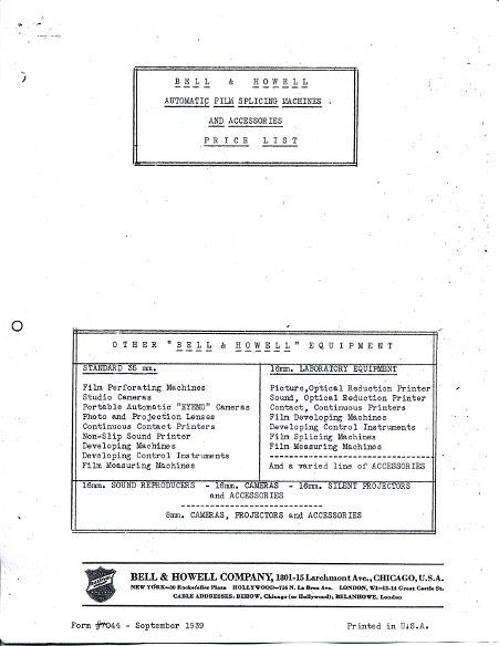 B&H Splicer Accessories Pricelist