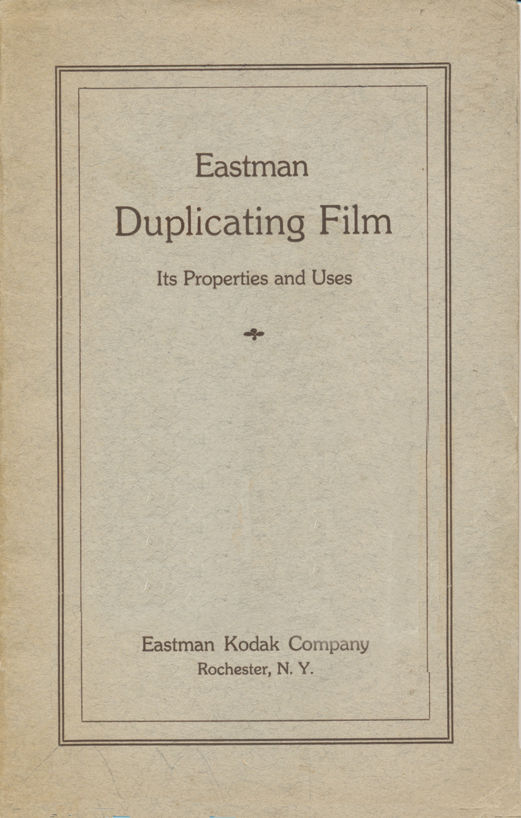 Eastman Duplicating Film - Its Properties and UsesUses