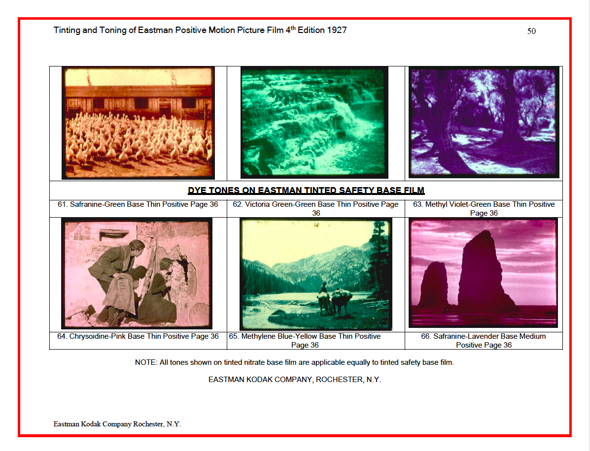 Tinting and Toning Eastman Positive Film 1927 Page 49