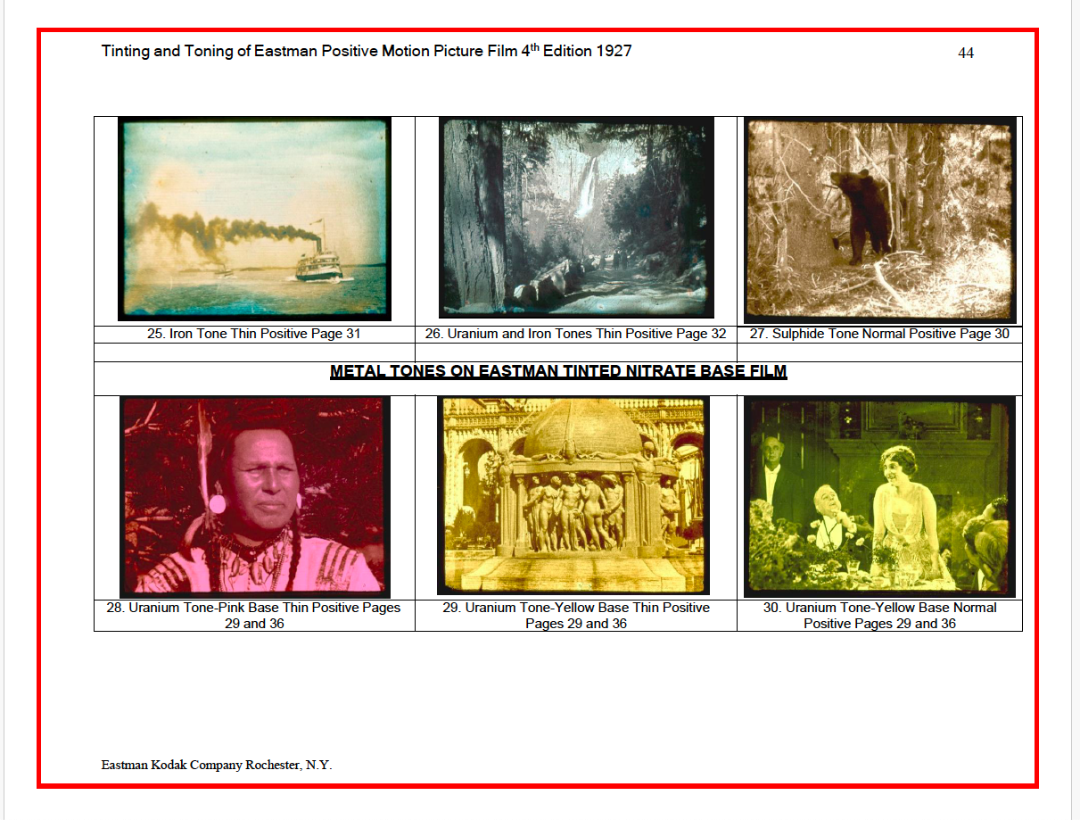 Tinting and Toning Eastman Positive Film 1927 Page 43
